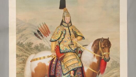 清 清人画弘历戎装骑马像轴.jpg