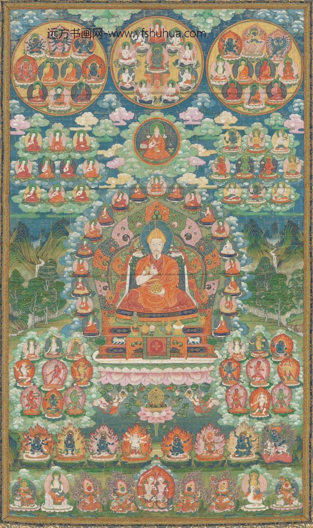 清-清人画弘历扎什伦佛装像轴