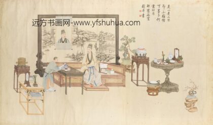 清 清人画弘历是一是二图贴落.jpg