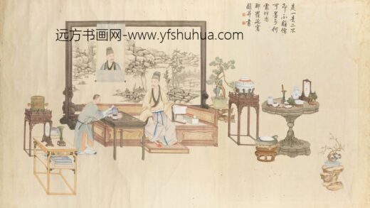 清 清人画弘历是一是二图贴落.jpg
