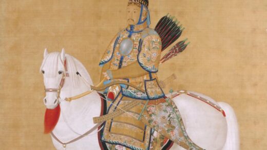 清 清人画弘历盔甲乘马图轴.jpg