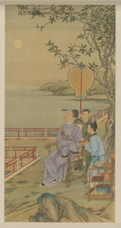 清 清人画弘历观月图轴.jpg