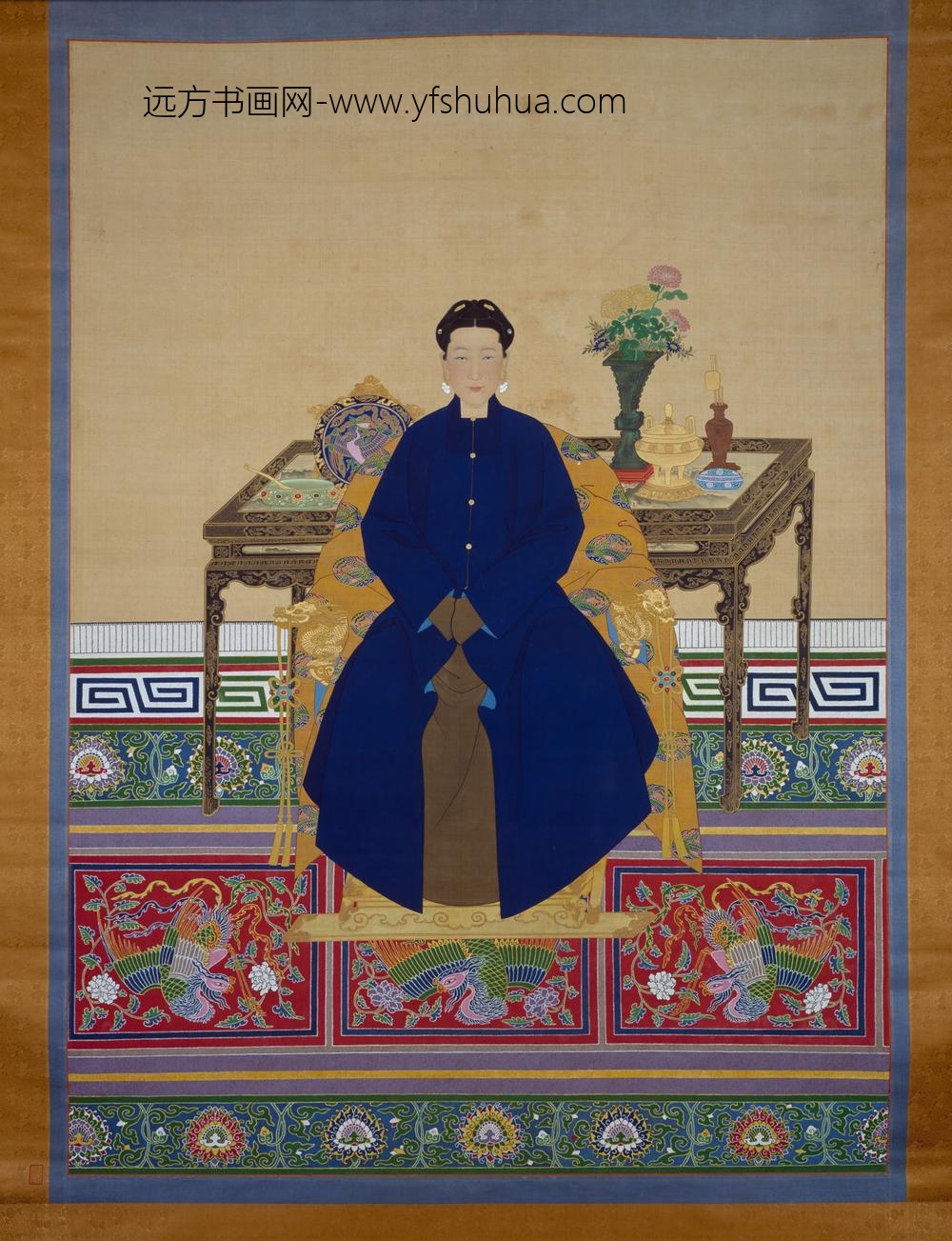 清-清人画慧妃常服像轴