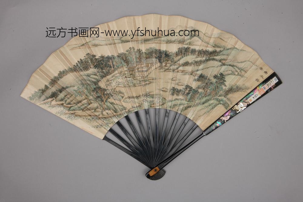 清-清人画避暑山庄三十六景图王际华书诗成扇