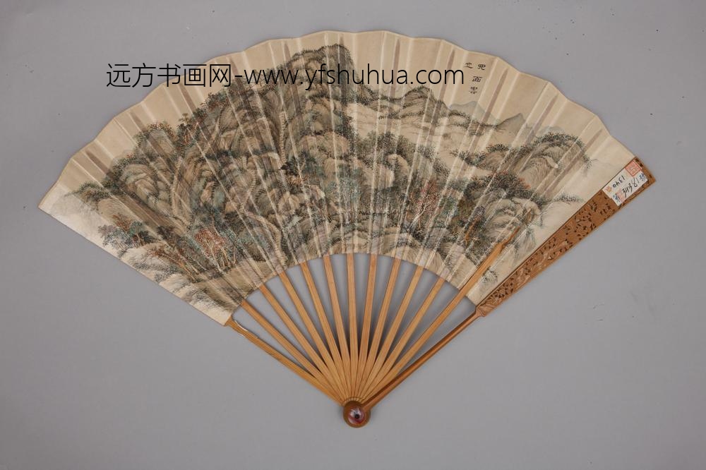 清-清人画避暑山庄三十六景图王际华书诗成扇