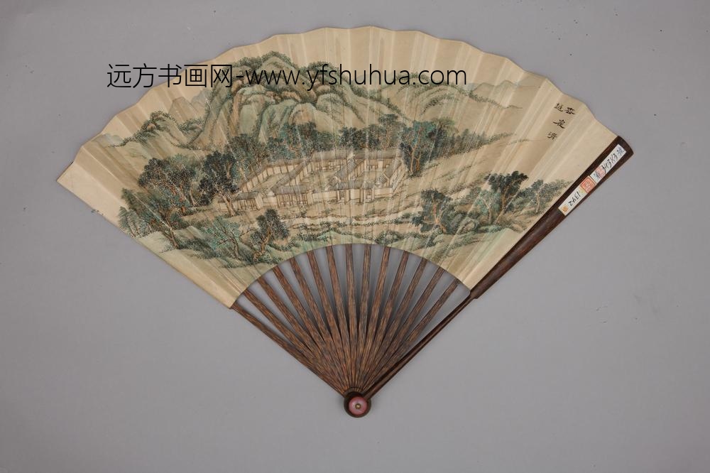 清-清人画避暑山庄三十六景图王际华书诗成扇