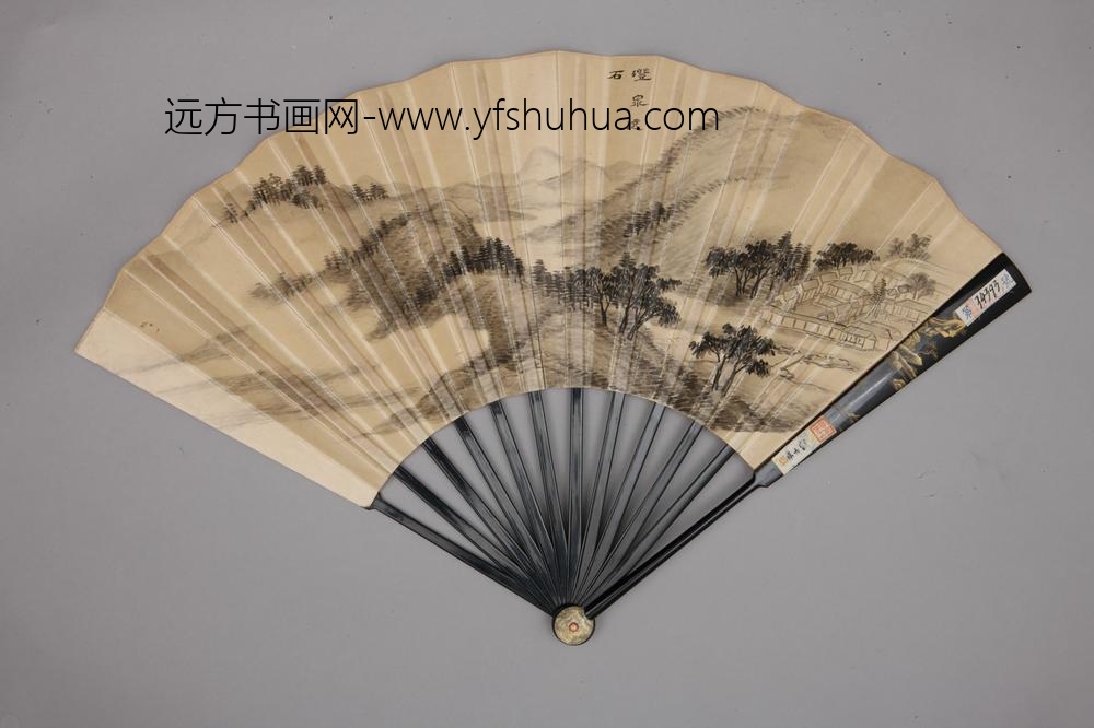 清-清人画避暑山庄三十六景图王际华书诗成扇