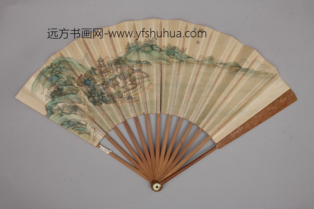 清-清人画避暑山庄三十六景图王际华书诗成扇