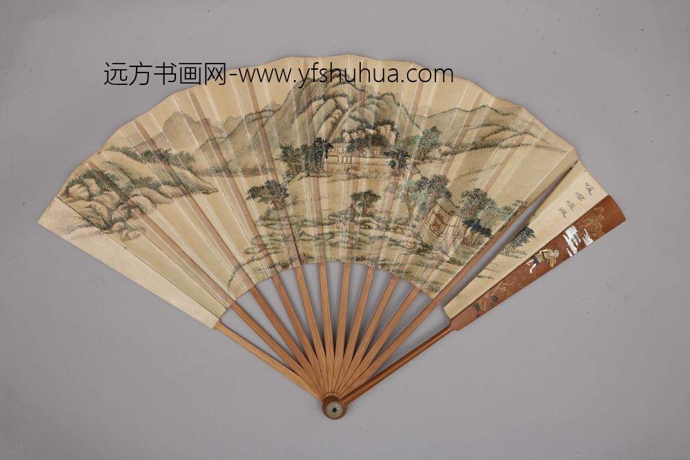 清-清人画避暑山庄三十六景图王际华书诗成扇