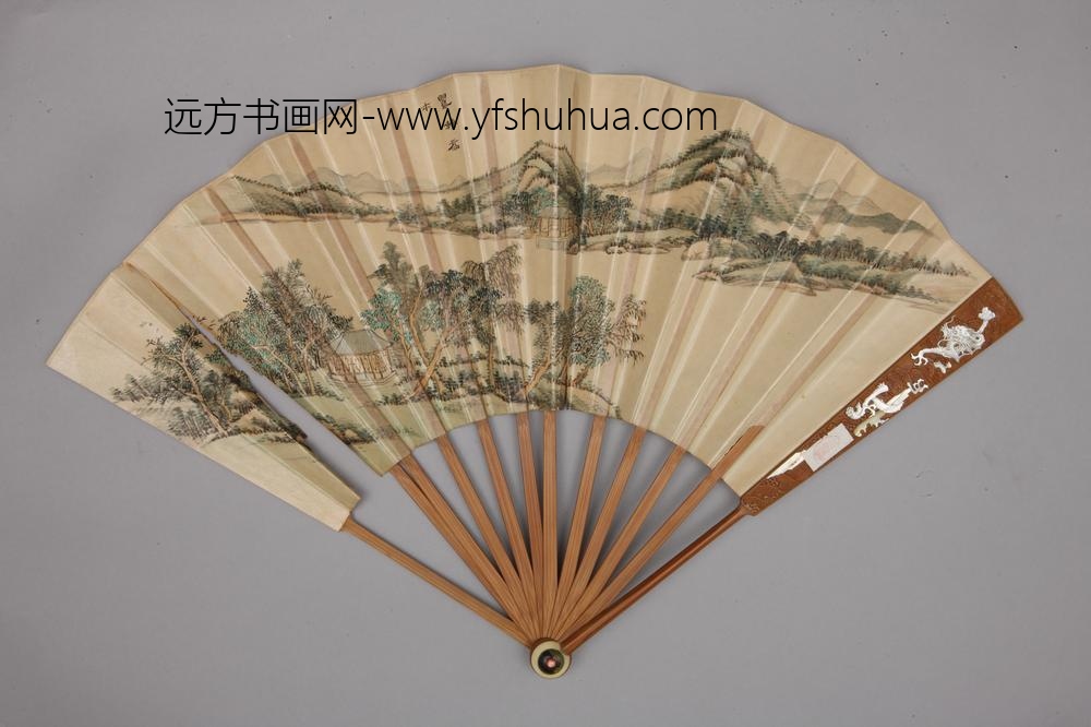 清-清人画避暑山庄三十六景图王际华书诗成扇