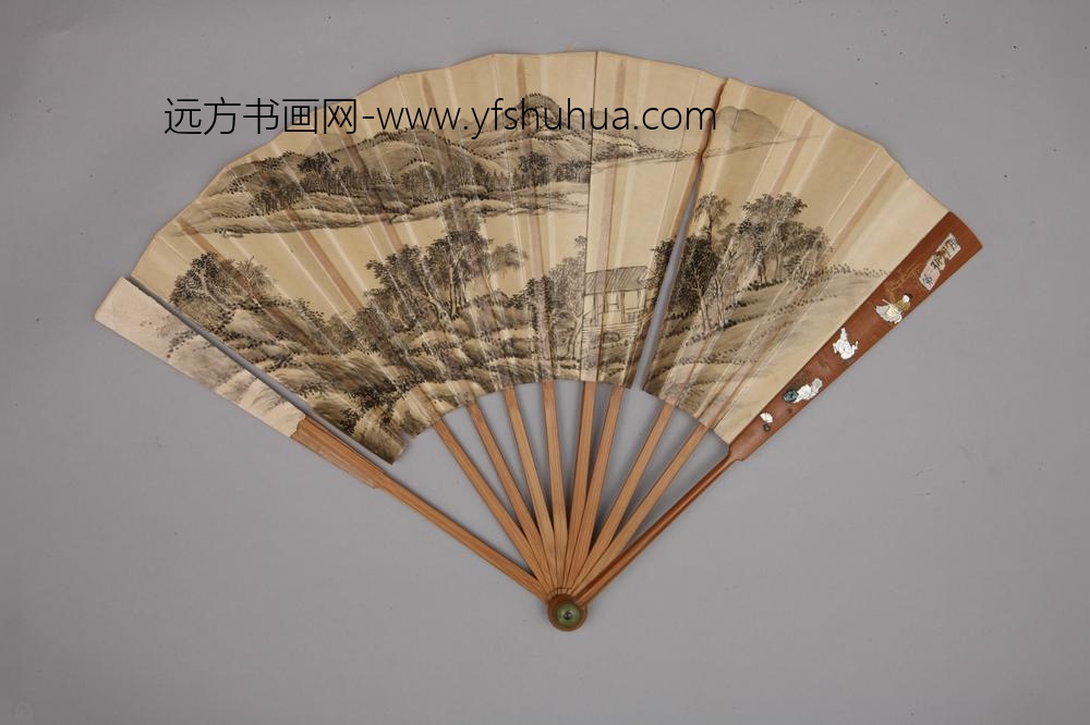 清-清人画避暑山庄三十六景图王际华书诗成扇