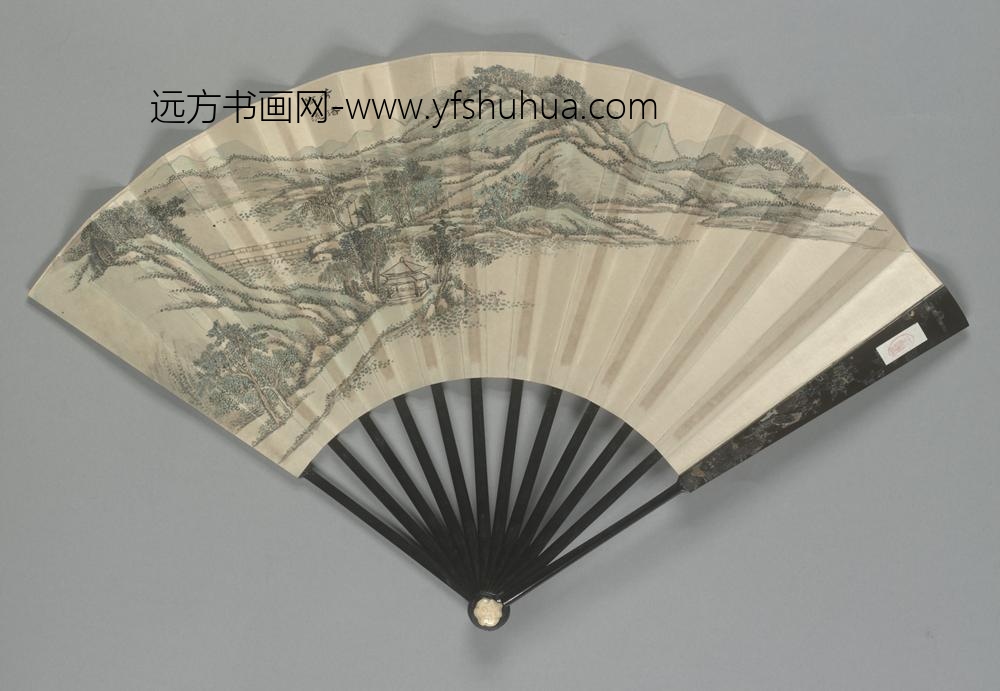 清-清人画避暑山庄三十六景图王际华书诗成扇
