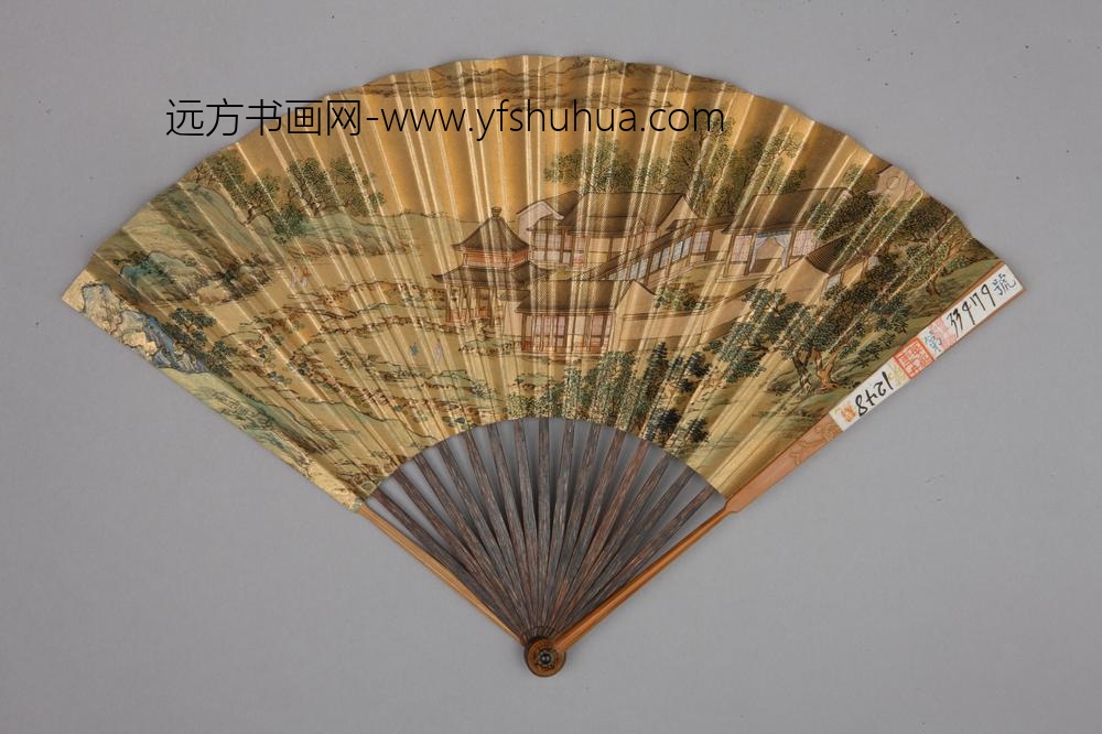 清-清人画避暑山庄图励宗万书诗成扇