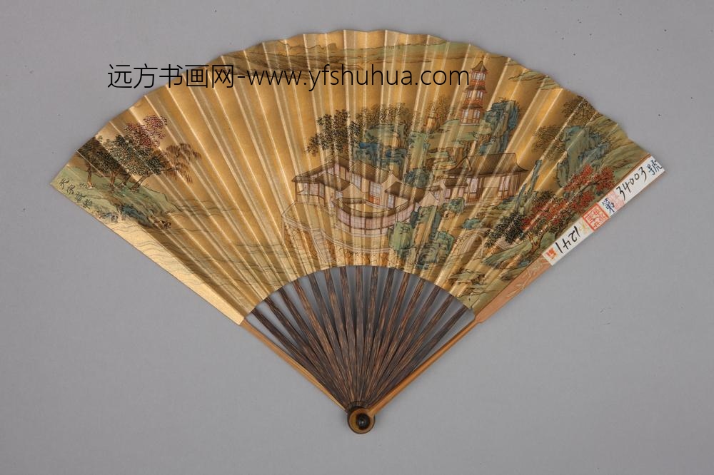清-清人画避暑山庄图励宗万书诗成扇