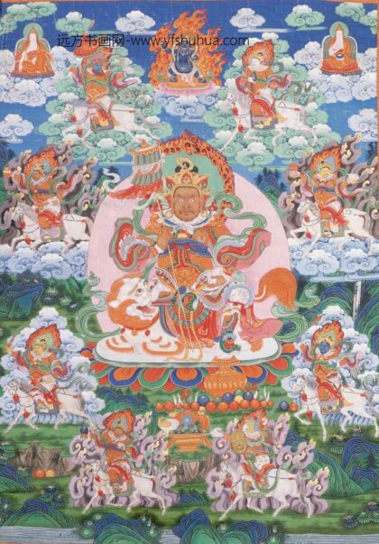清 清人财宝天王像轴.jpg