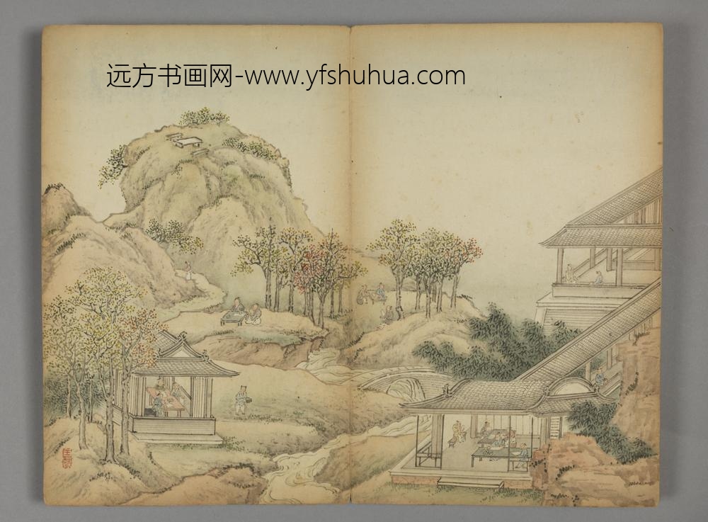 清-王凫画分咏小石诗册-