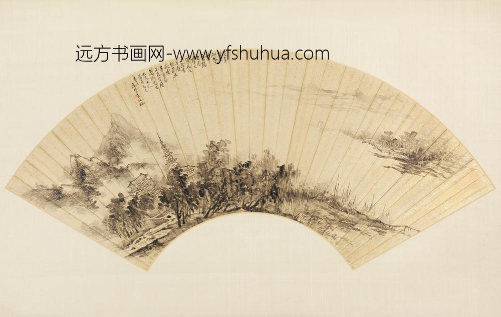清-王承枫山水扇