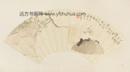清 王振声梅壶图扇面.jpg