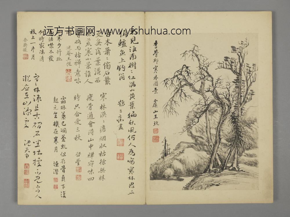 清-王玖山水册-