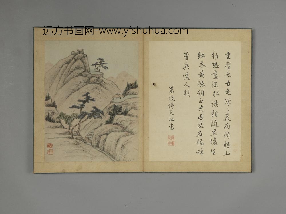 清-王翰山水花石册-