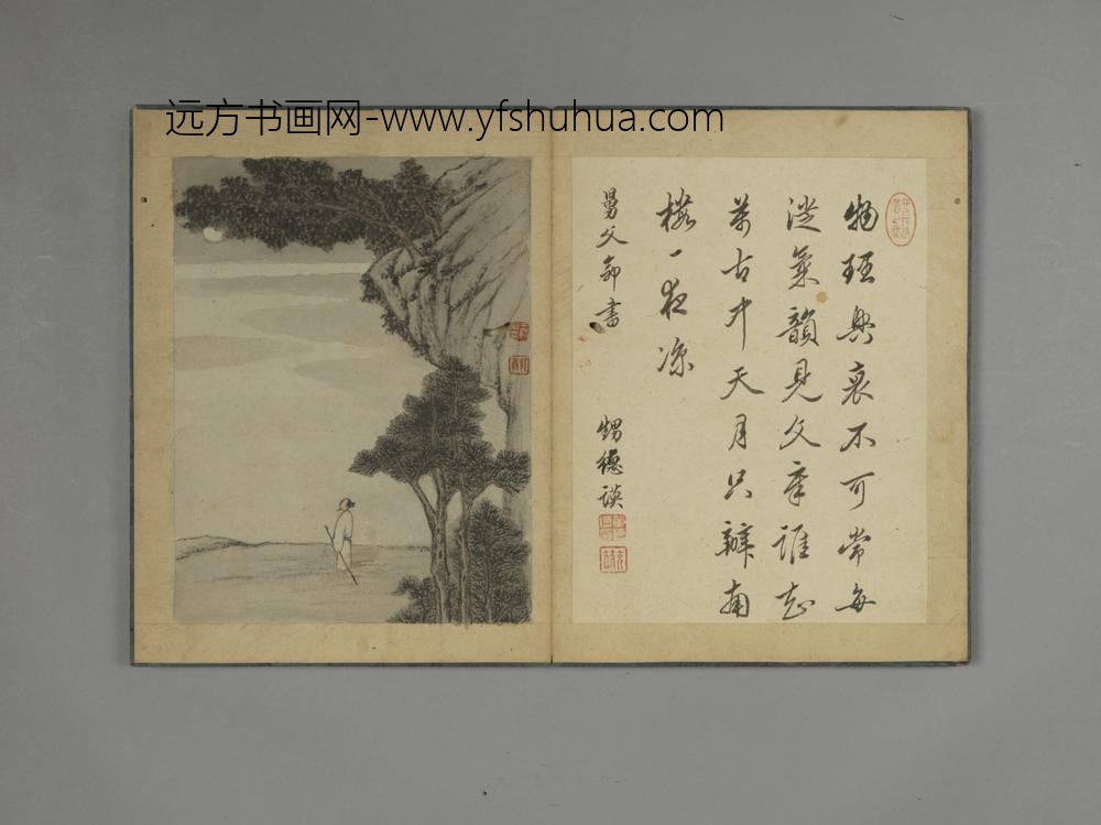 清-王翰山水花石册-