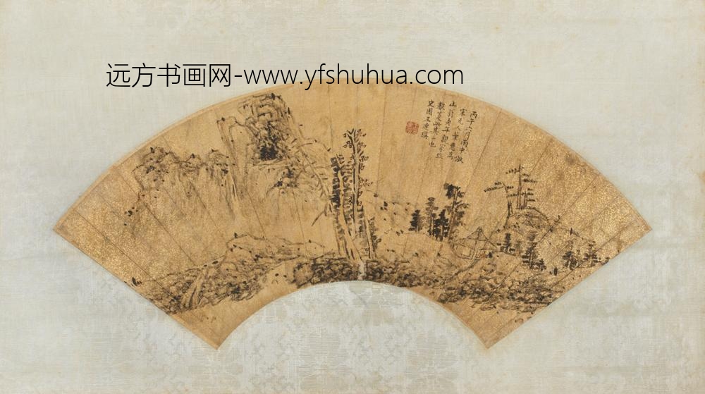 清-王连瑛山水扇
