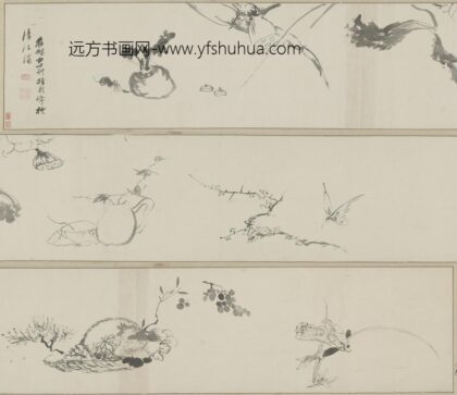 清 甘士调指画花果卷.jpg