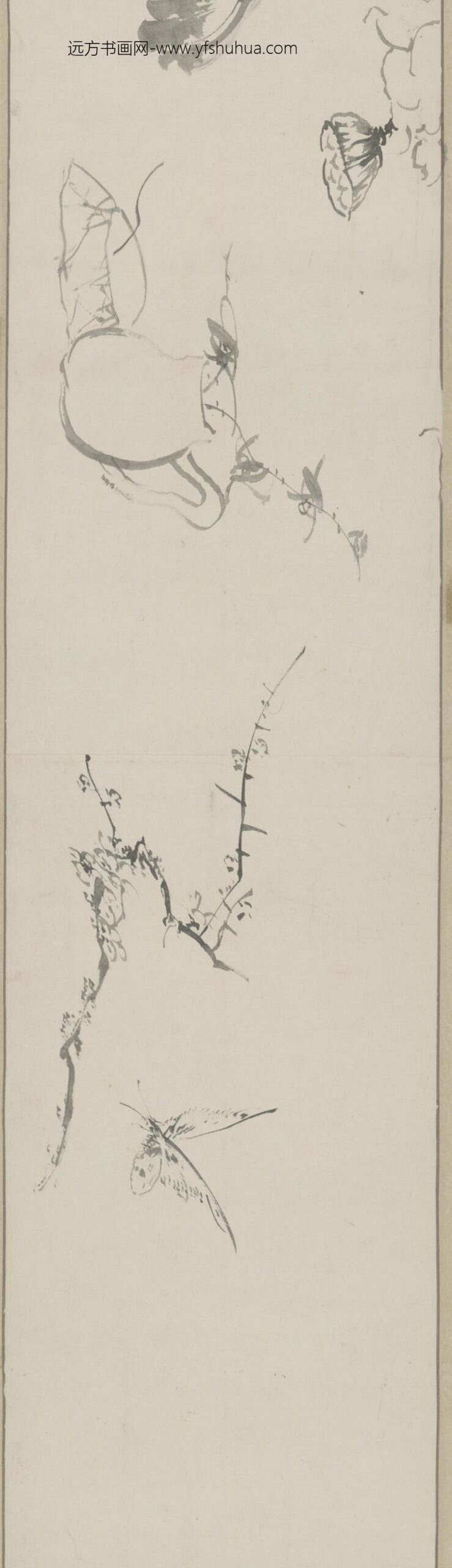 清-甘士调指画花果卷_