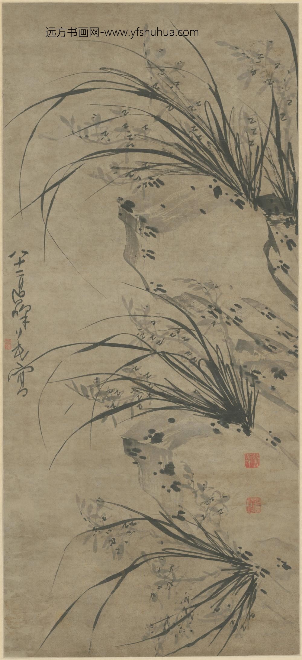 清-白丁兰石图屏