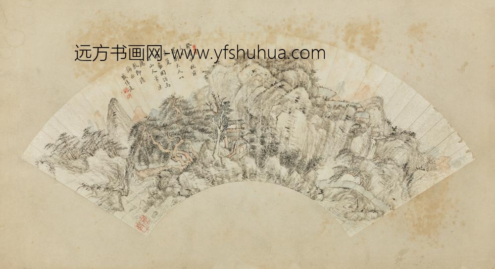 清-盛惇復山水扇