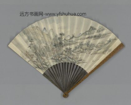 清 福长安画山水赵秉冲书御制诗成扇.jpg