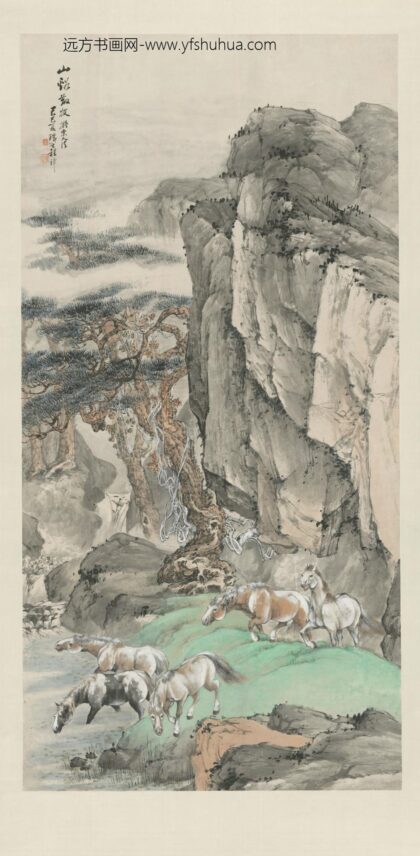 清 程璋山溪放牧轴.jpg