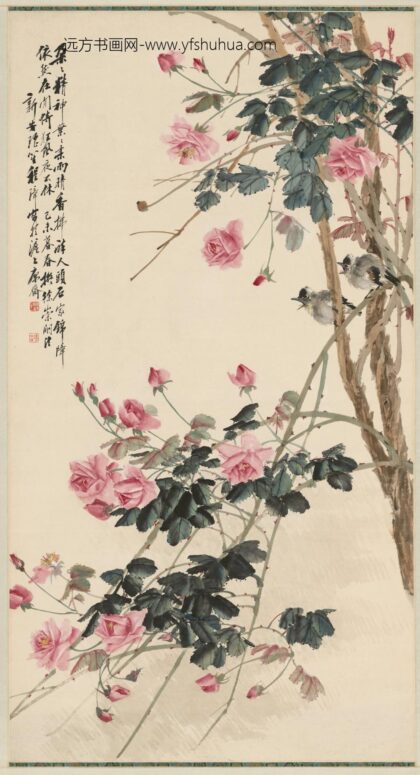 清 程璋月季轴.jpg