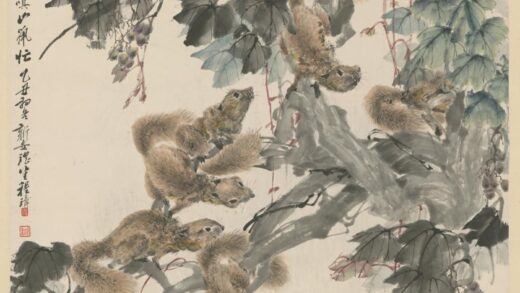 清 程璋松鼠葡萄轴.jpg
