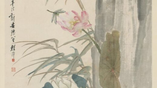 清 程璋荷花翠鸟轴.jpg