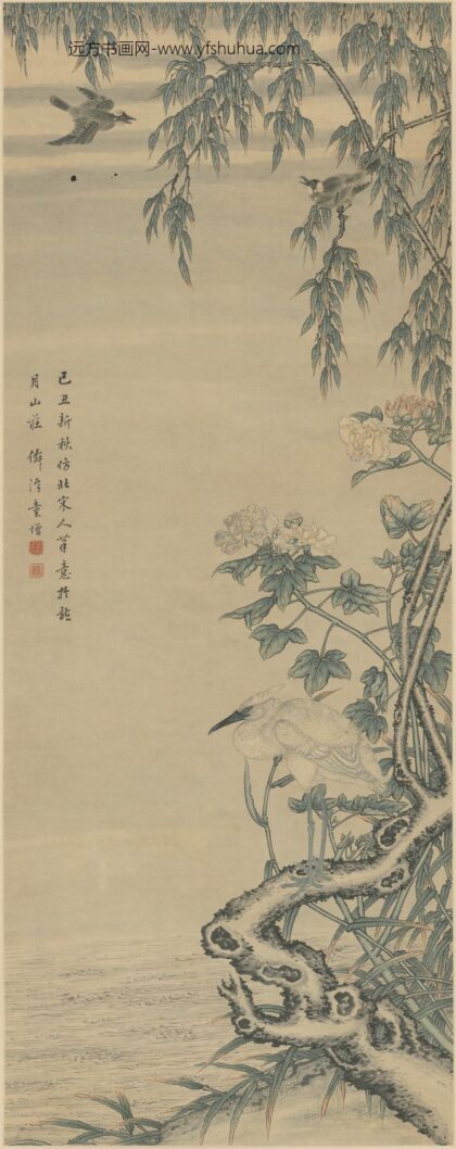 清 童增芙蓉柳鹭轴.jpg