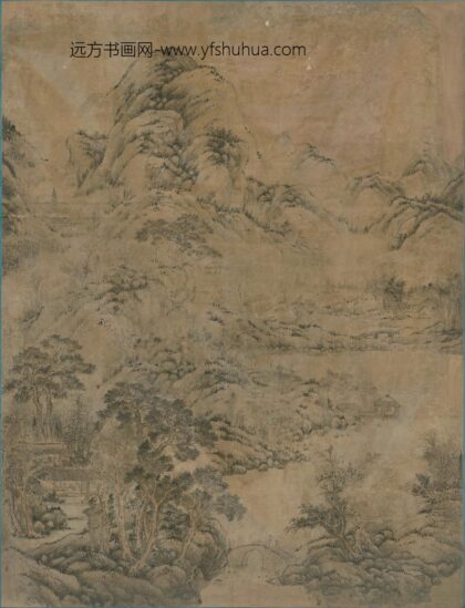 清 董囗秋景山水贴落.jpg