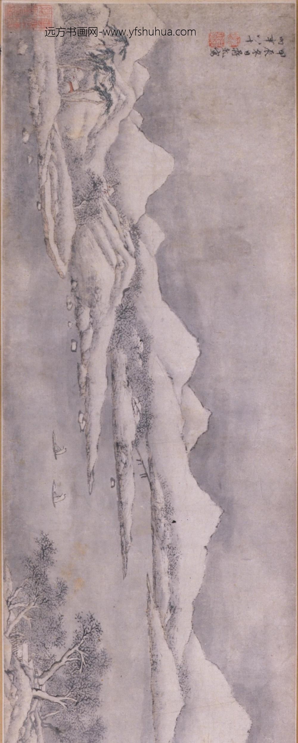 清-蒋乾雪江归棹图卷_