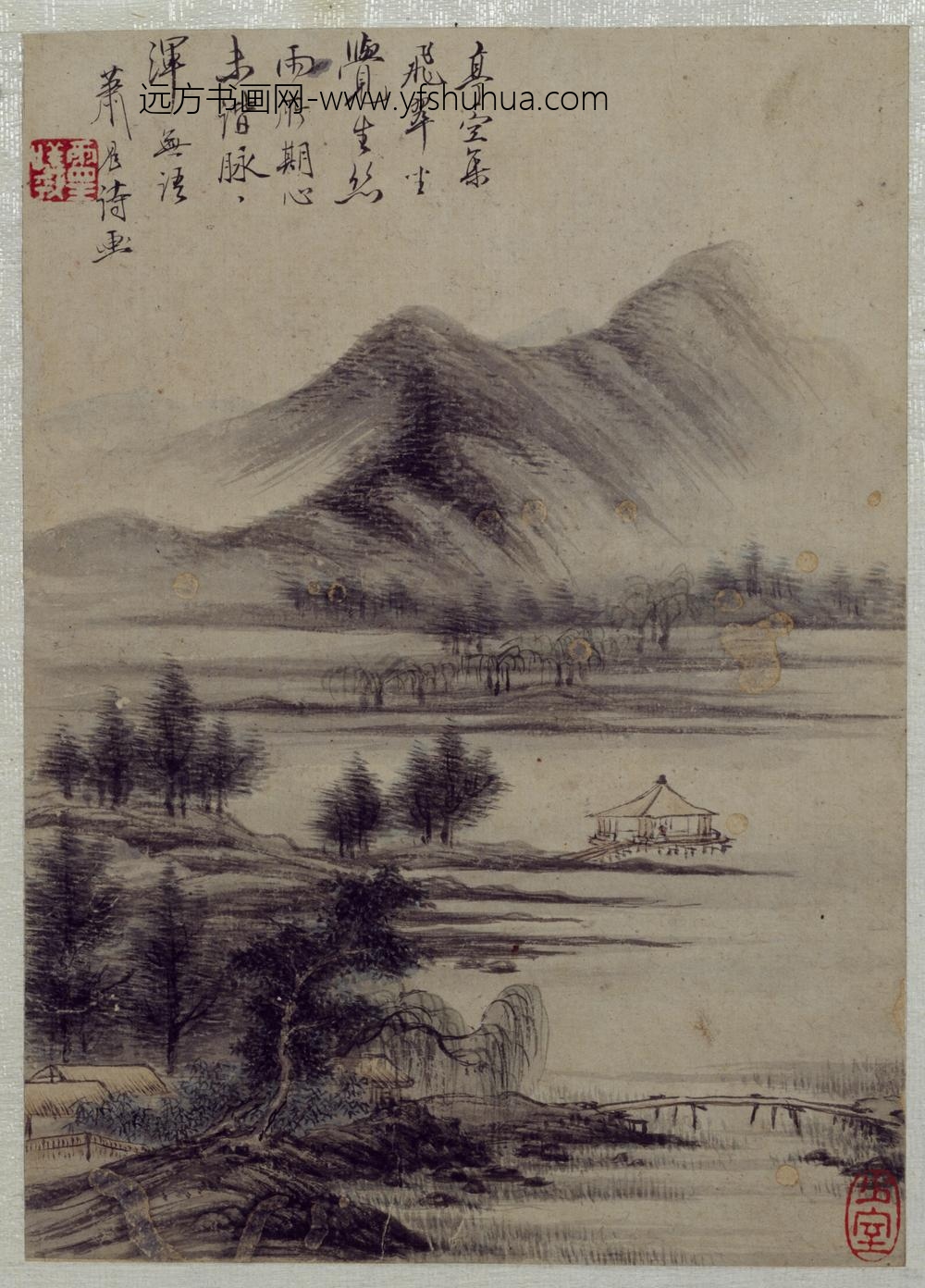 清-诸家山水册页-王敬花卉页