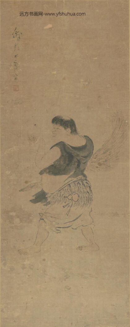 清 谢彬戏蛛仙人图轴.jpg