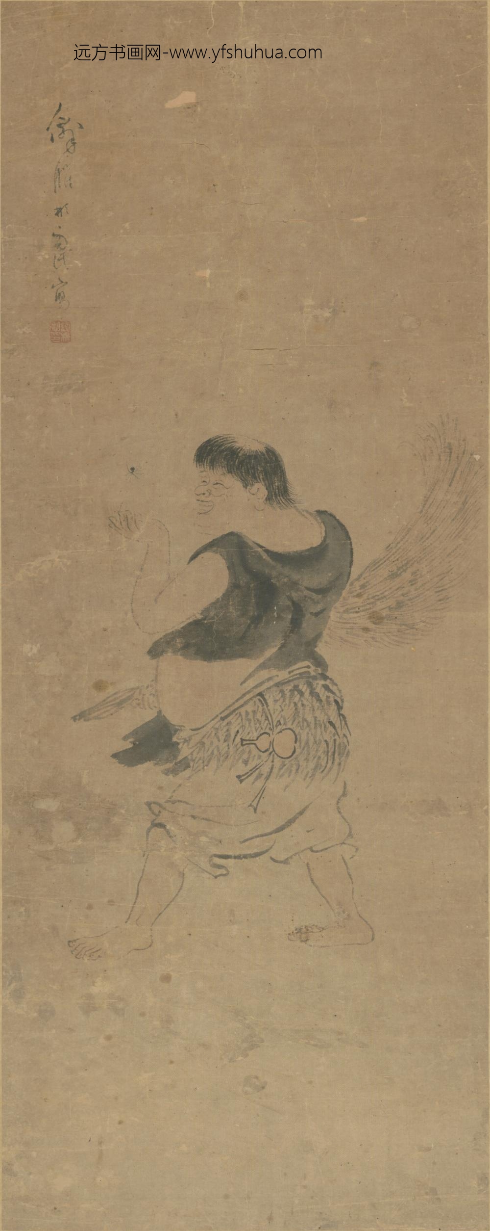 清-谢彬戏蛛仙人图轴