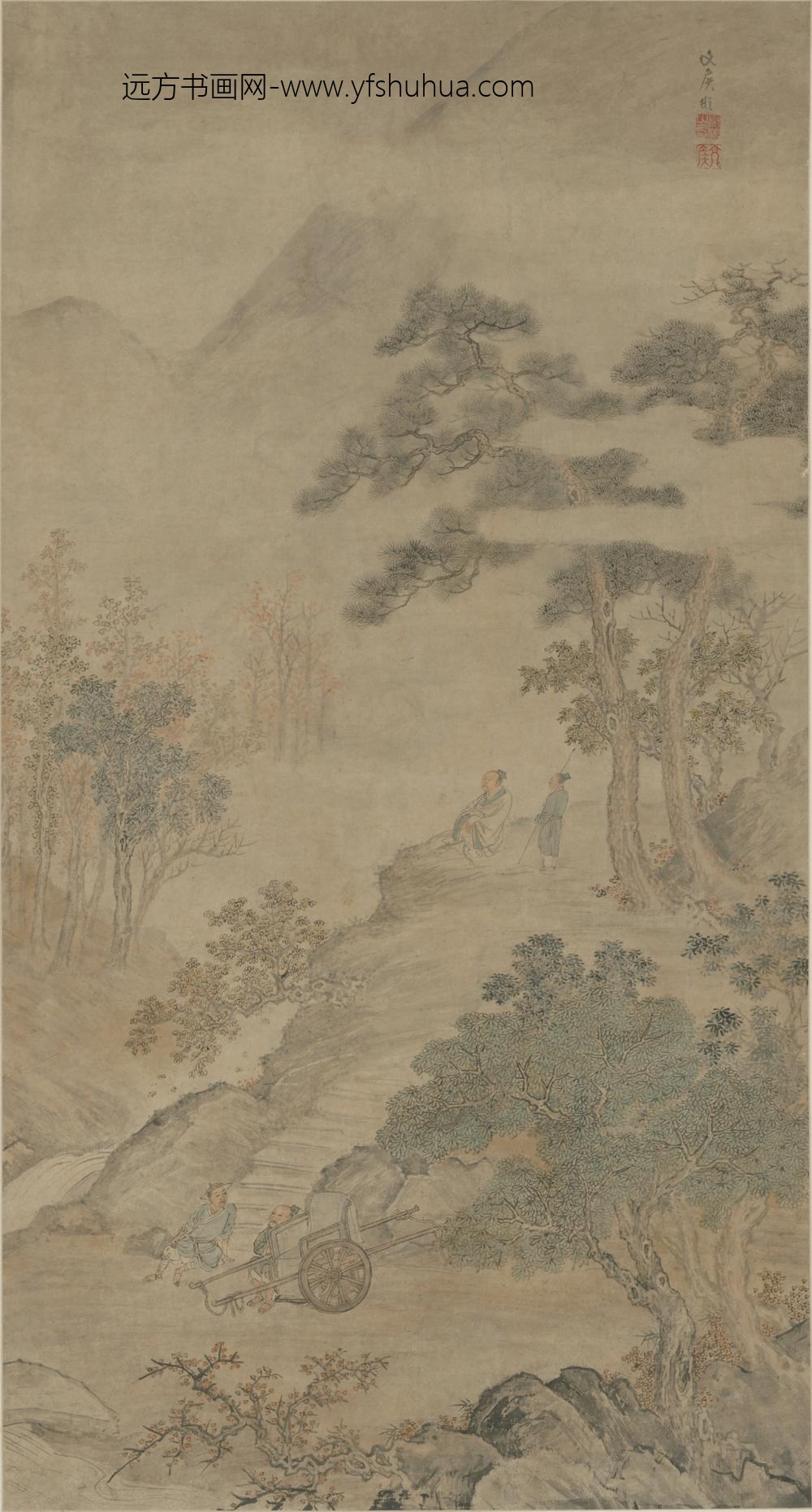 清-谢彬枫林停车图轴