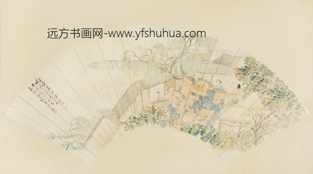 清-赵冕仕女扇面