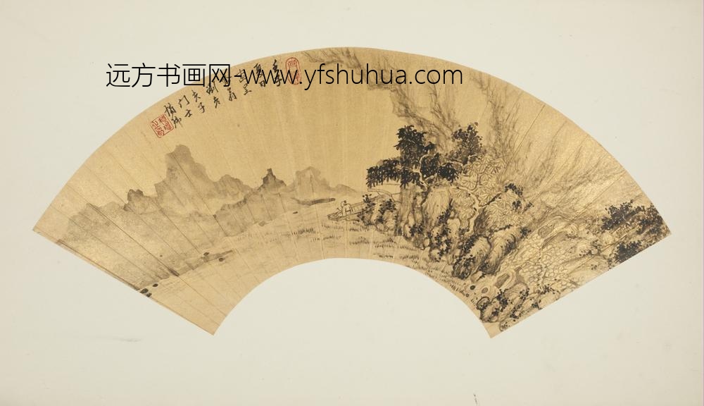 清-赵玮山水扇