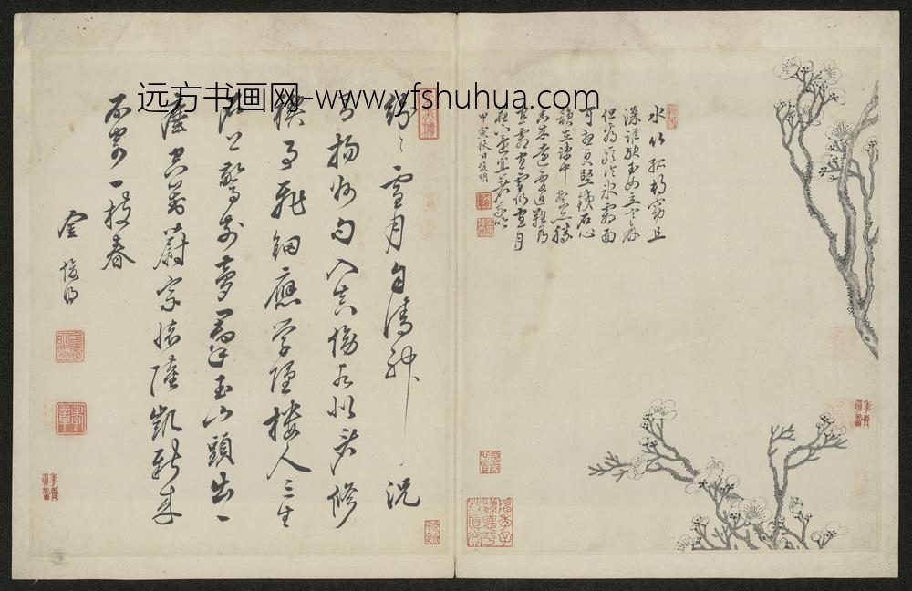 清-金俊明梅花图册-