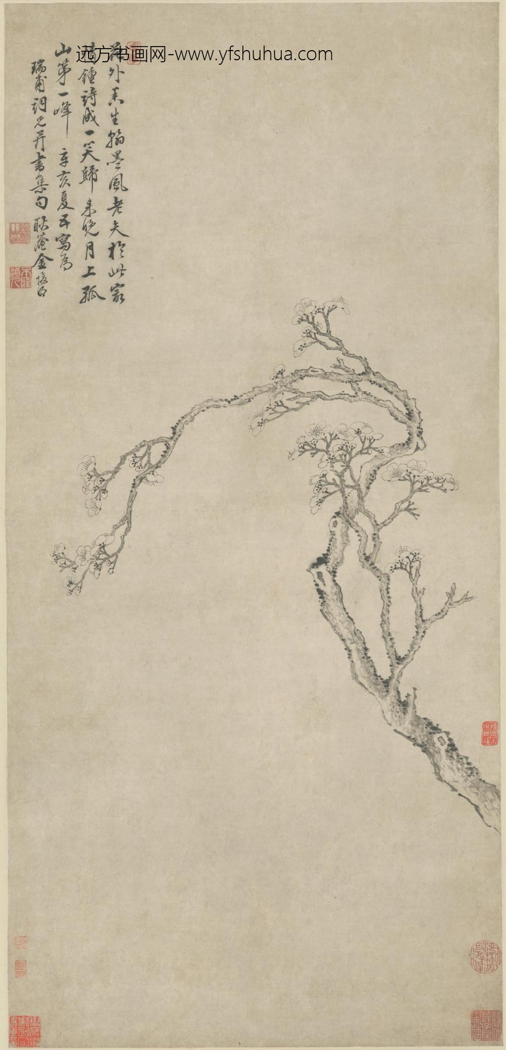 清-金俊明梅花图轴