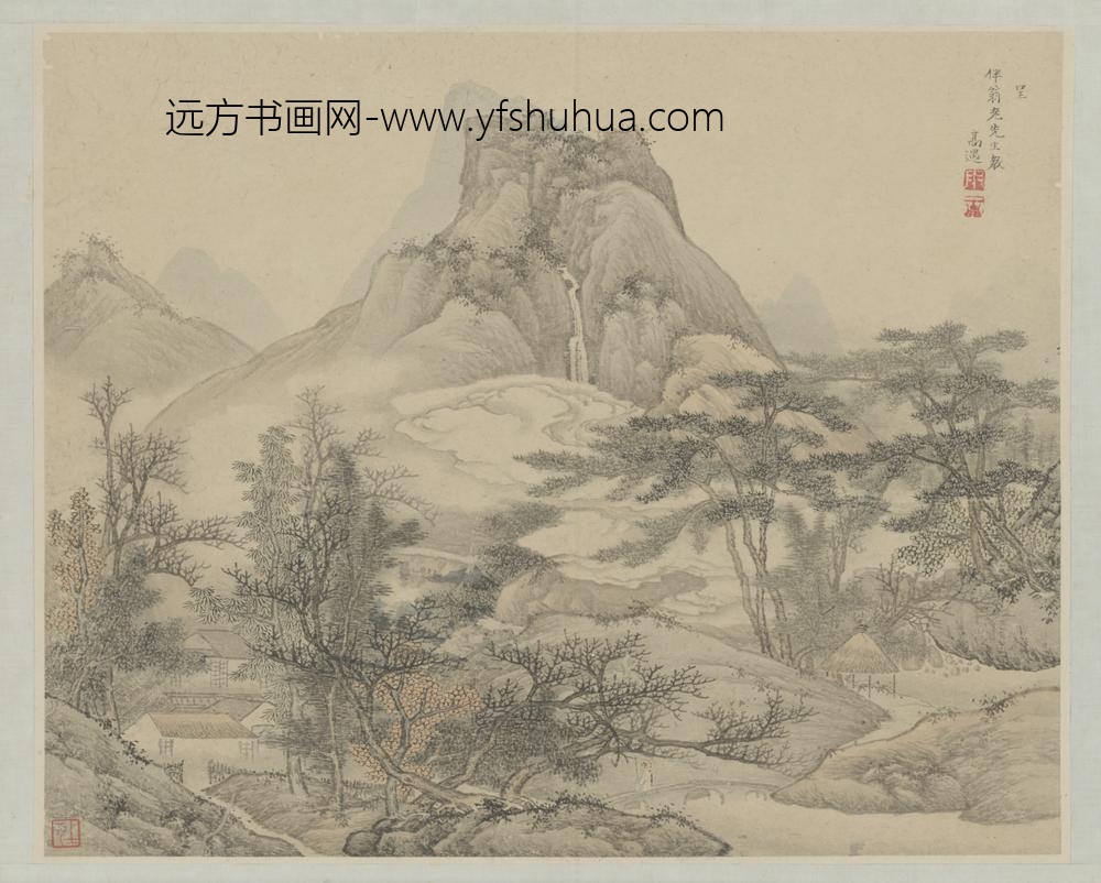 清-金陵诸家山水花卉册-高遇山水页