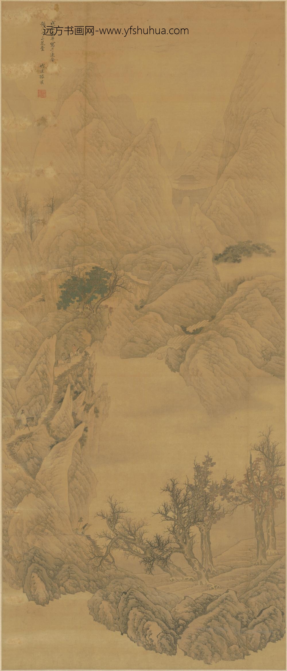 清-银汉秋景山水图轴