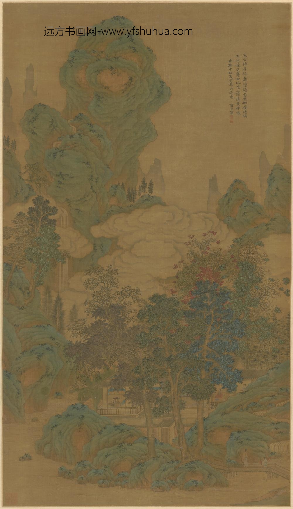 清-陆日藻画放翁诗意山水轴