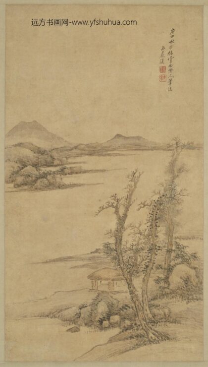 清 陈元复山水轴.jpg